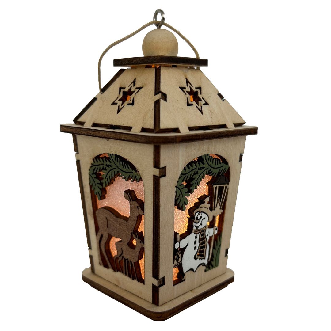 abc HOME – Weihnachtslaterne – Mini-Laterne mit LED-Beleuchtung – Warmweiß