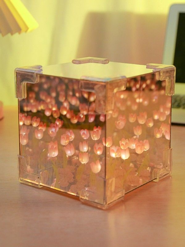 Lampara Espejo Cubo de Tulipanes