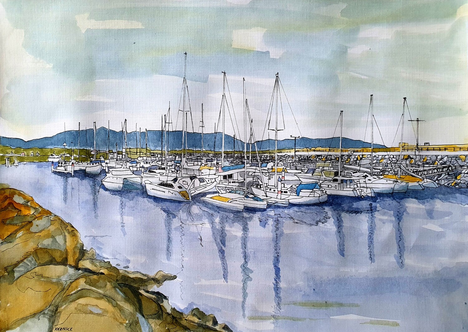 &quot;Coffs Harbour Marina Reflections&quot; High Quality Art Print