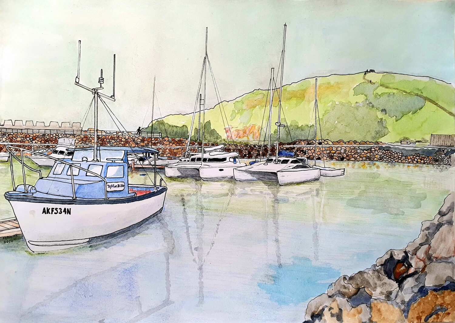&quot;Blue Billie in Coffs Harbour Marina&quot;  High Quality Art Print
