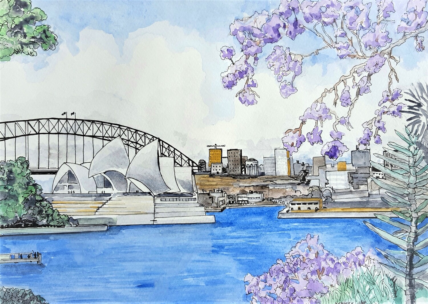 &quot; Sydney Harbour from Mrs Macquarie&#39;s Chair&quot;-High Quality Art Print