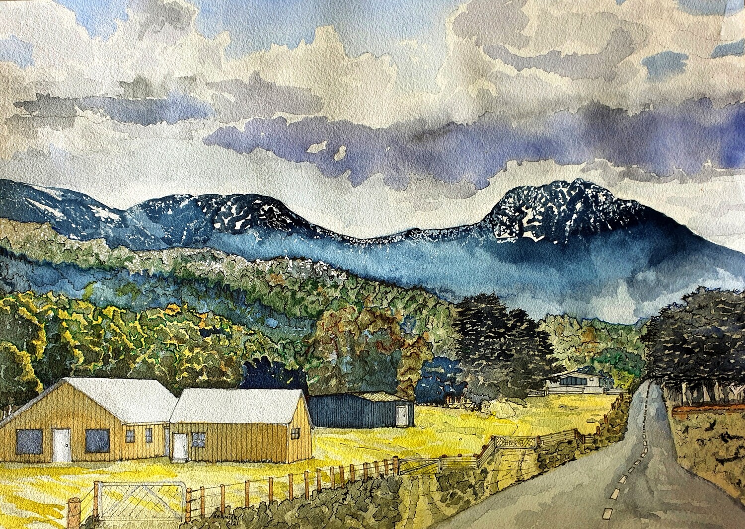 "Early Winter in the High Country near Bright, Victoria" -High Quality Art Print