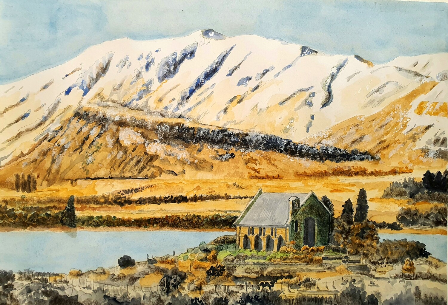 " Church of the Good Shepherd, Lake Tekapo, NZ"-High Quality Art Print