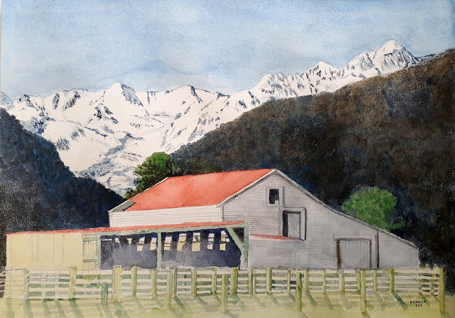 " Sullivan's Woolshed, Fox Glacier, Westland, NZ"- High Quality Art Print