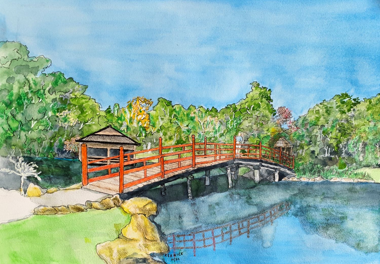 High Quality Print of &quot;Japanese Garden Bridge at Botanic Gardens in Coffs Harbour&quot;