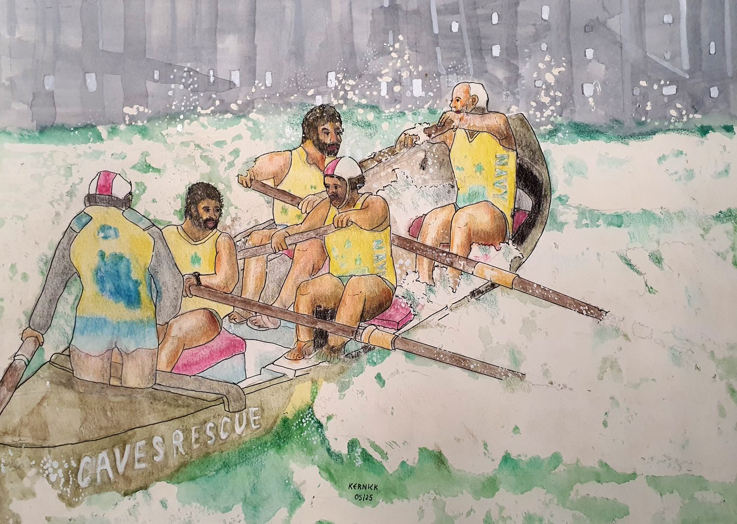 High Quality Print of &quot;Surfboat at Jetty Beach, National Surfboat  Championships 2005&quot;