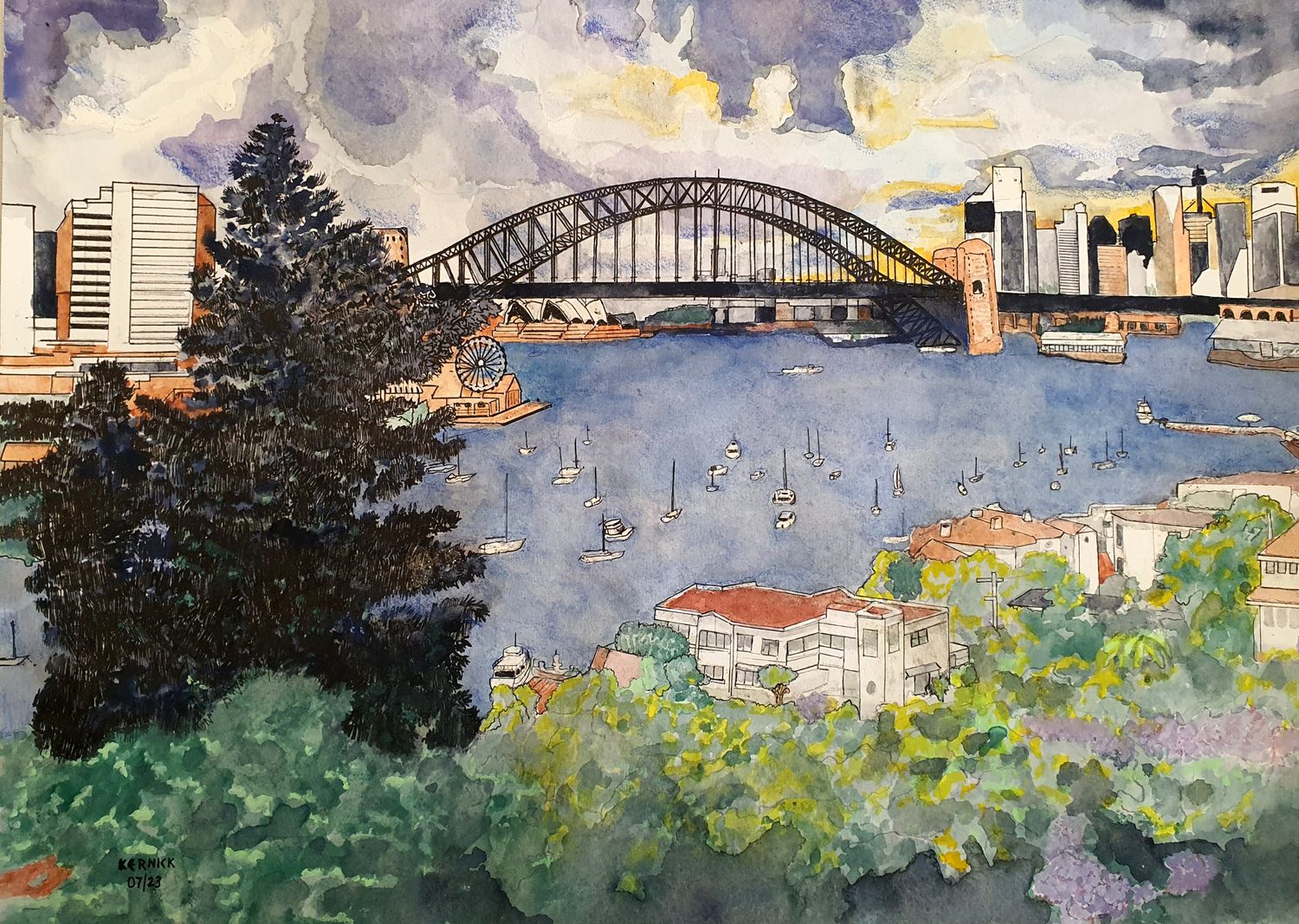 High Quality Print of &quot;Storm clearing, Lavender Bay, Sydney&quot;