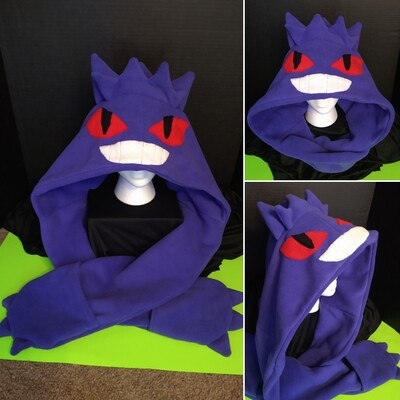 Gengar scoodie hat inspired by Pokemon