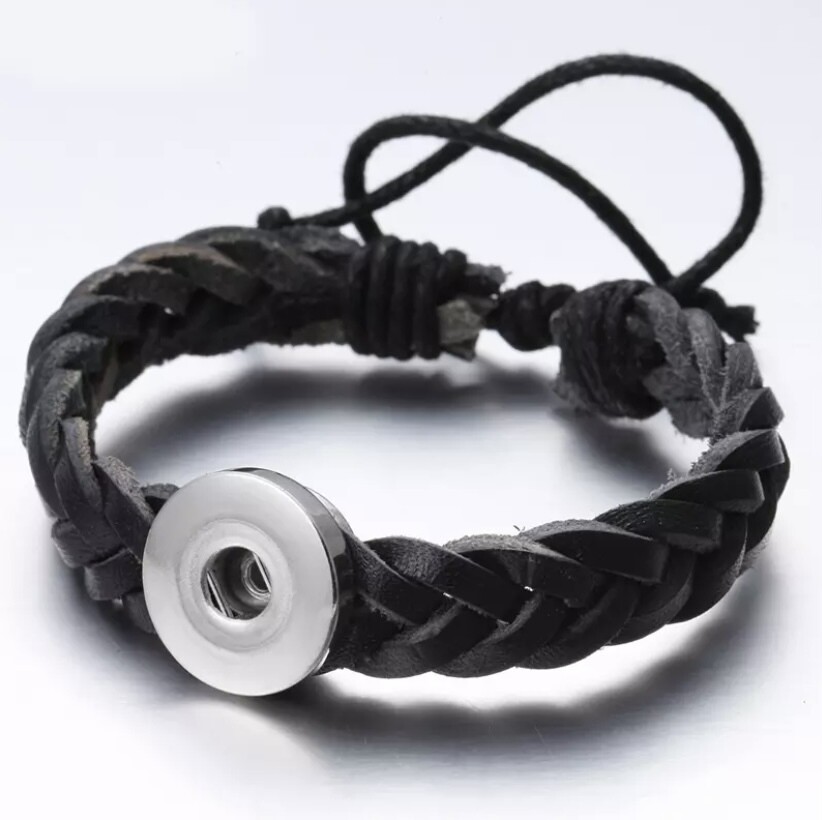 Black Braided Leather Bracelet