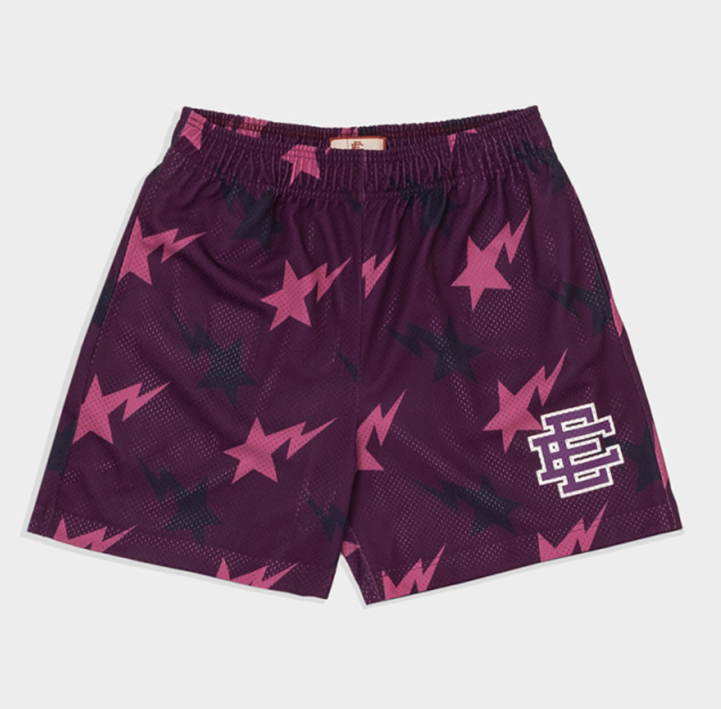 EE Purple/Pink/Black/Lightning Bolt Athletic Shorts
