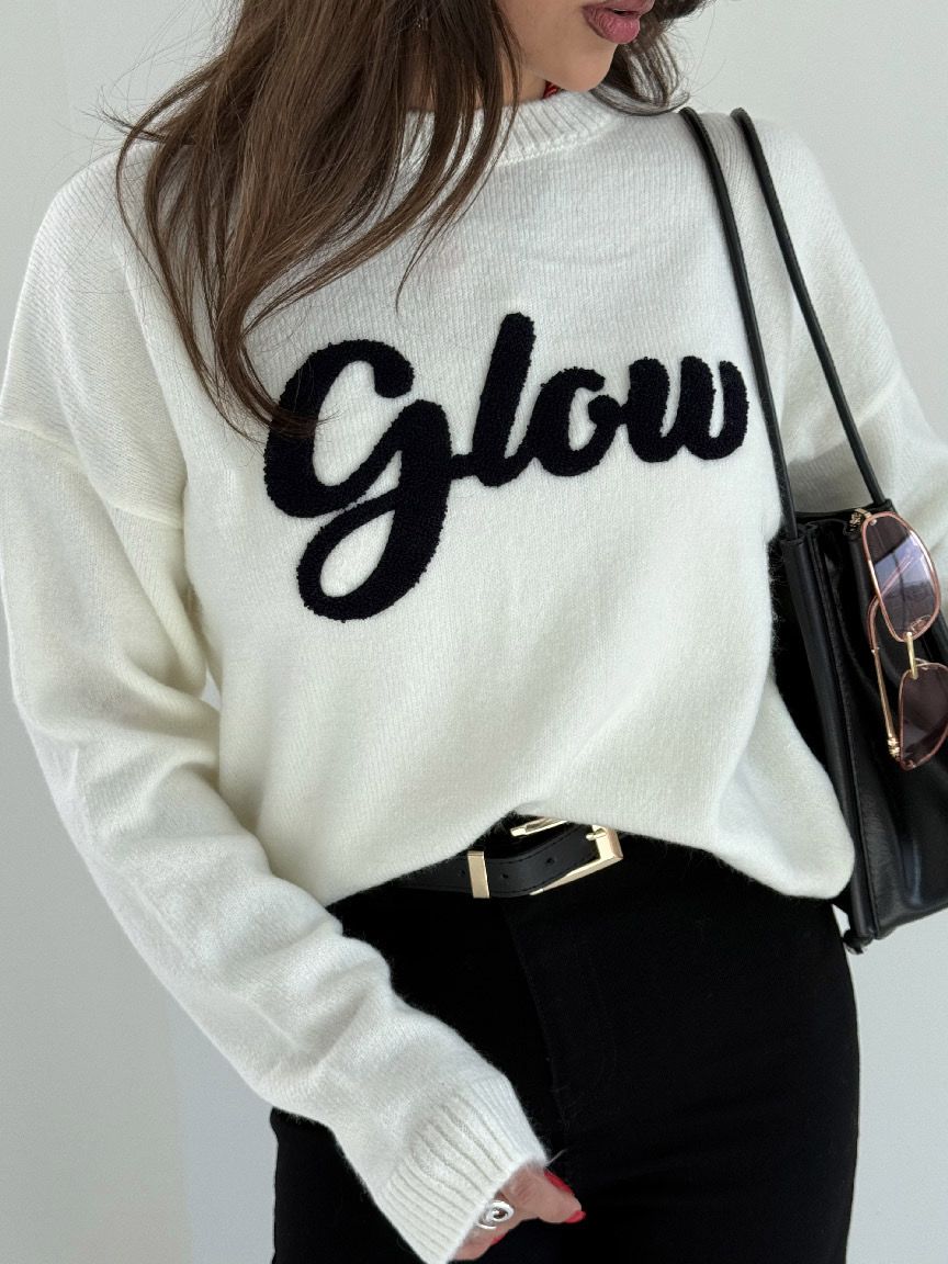 Detailed Knit Sweater Navy/Blue &amp; White