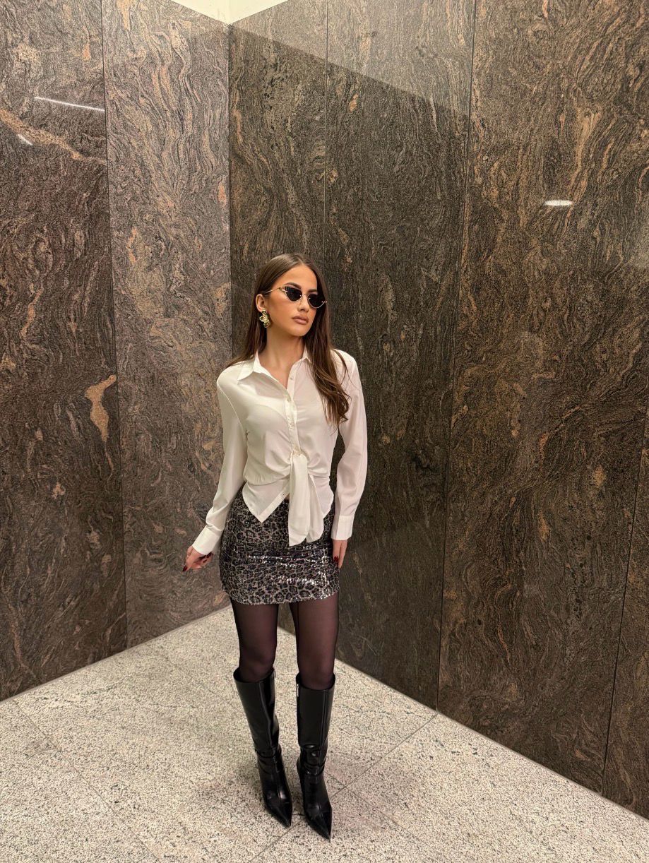 White Knot Detail Shirt