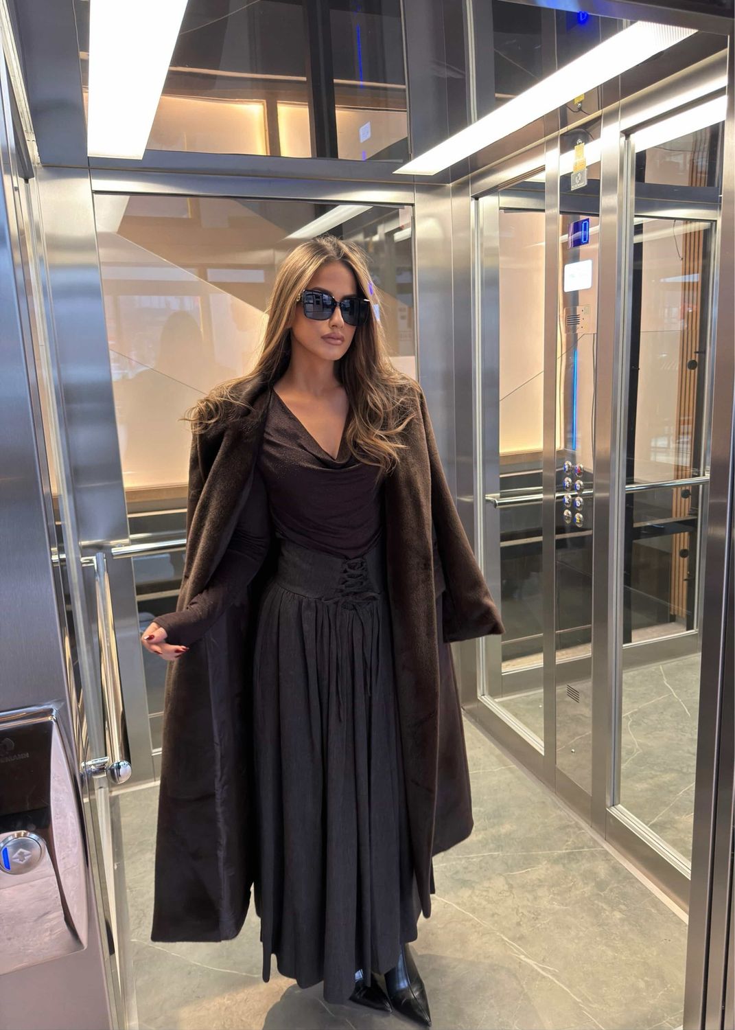 Corset Detail Midi Skirt