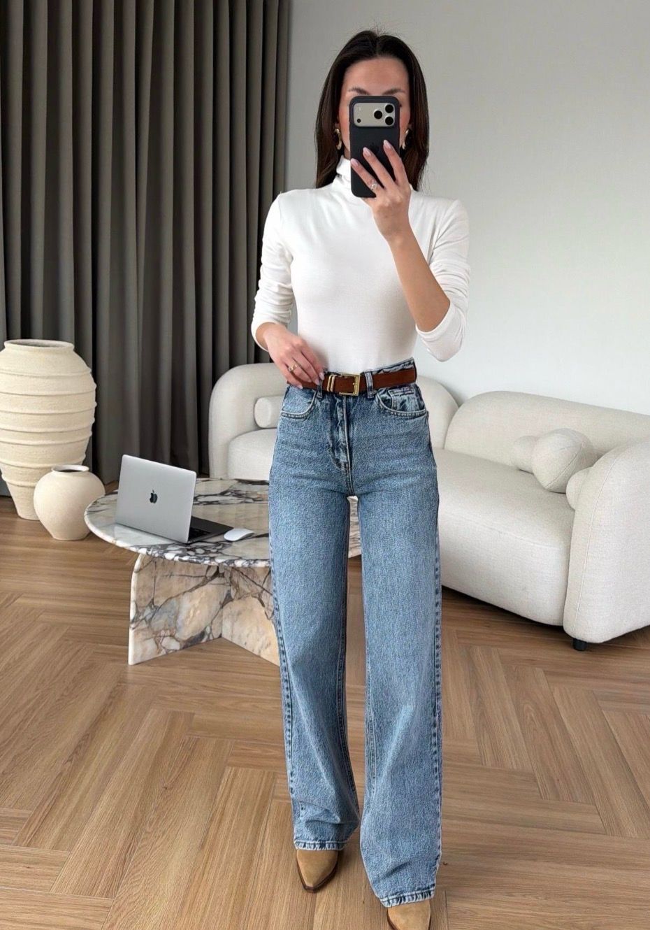 Straight Mid-waist Jeans
