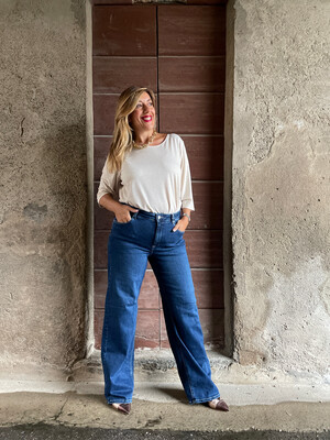 Jeans palazzo Willy denim scuro