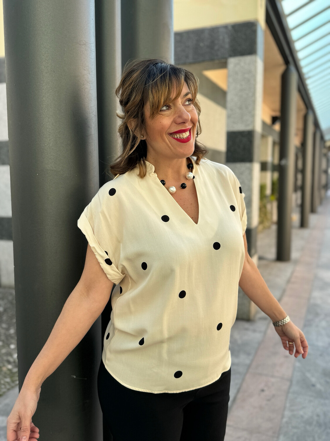 Simple Shirt Polka Panna