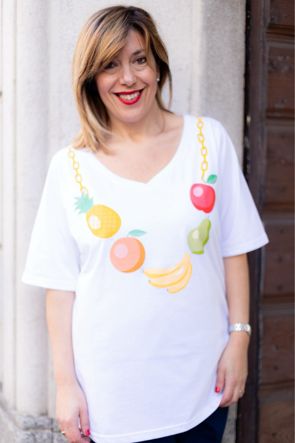 T-shirt Pop Fruits White, Taglia: L