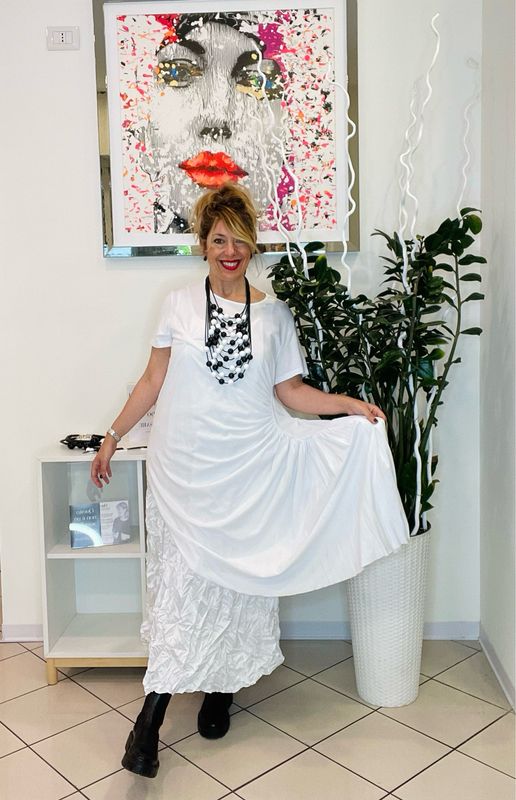 Blusa long dress white