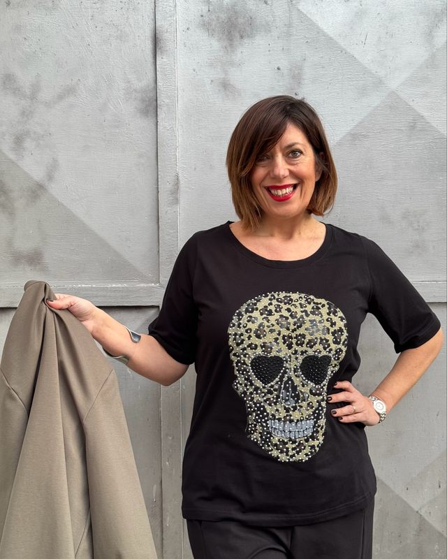 T-shirt Skull Glam black