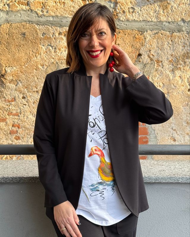 Blazer elasticizzato punto milano