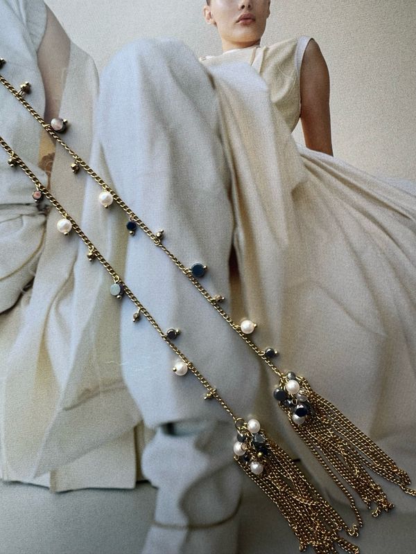 Collana sciarpina Gold Blu