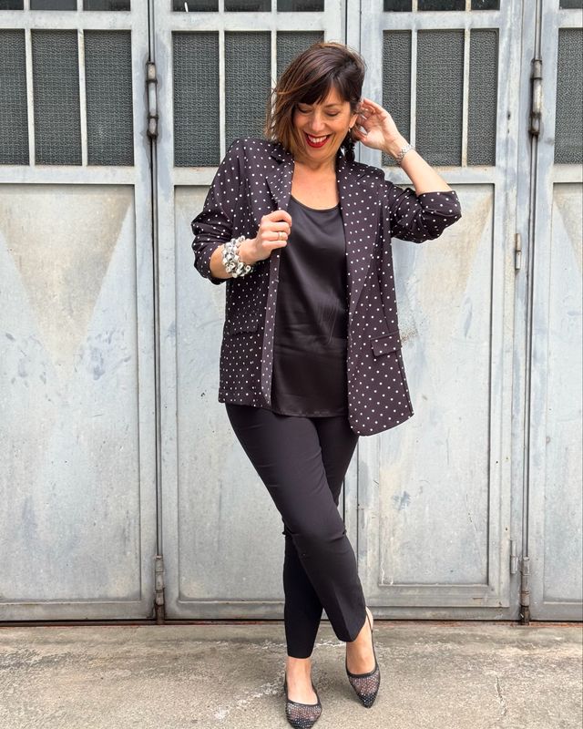 Blazer Dot Noir