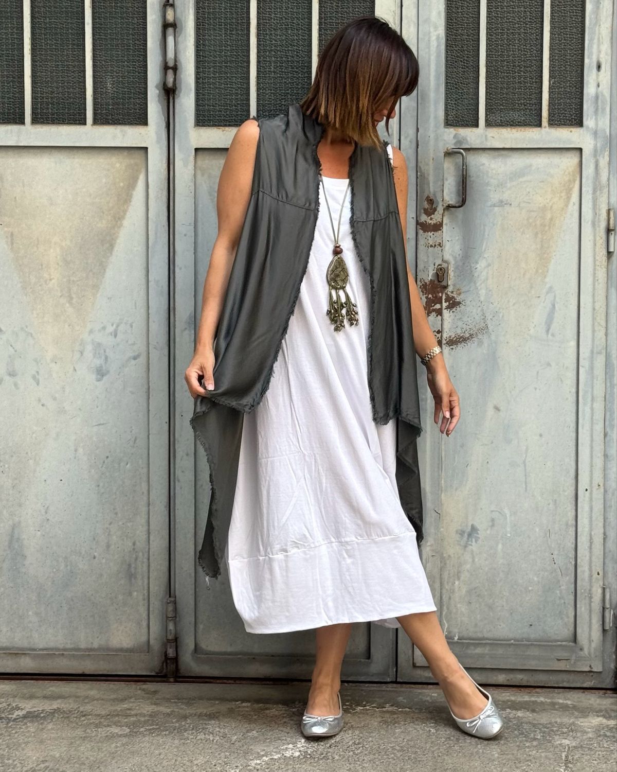 Gilet Satin Fray