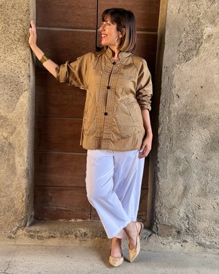 Giacca in shantung Gold