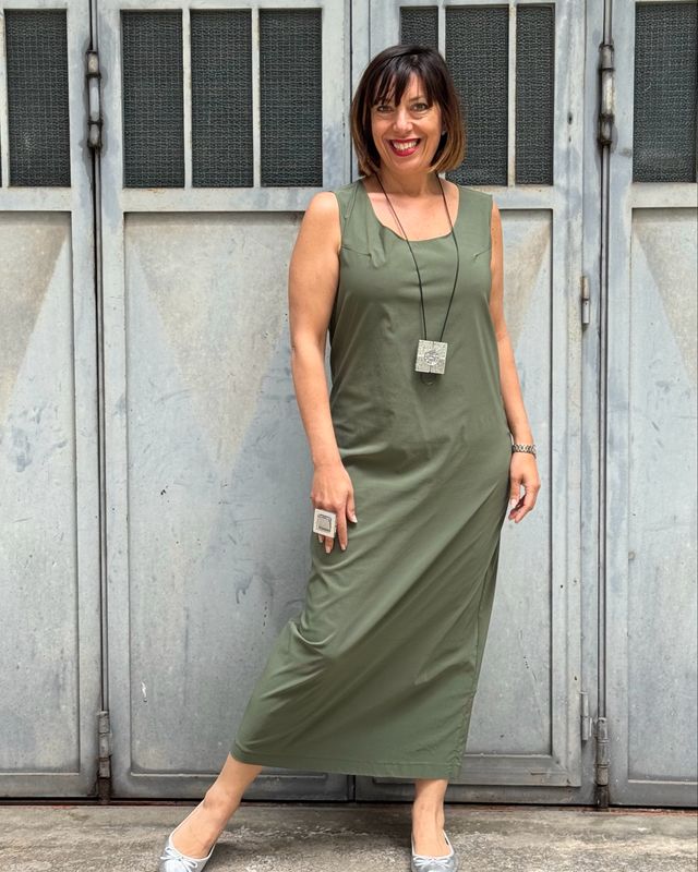 Tubino Green in bengalina elasticizzato