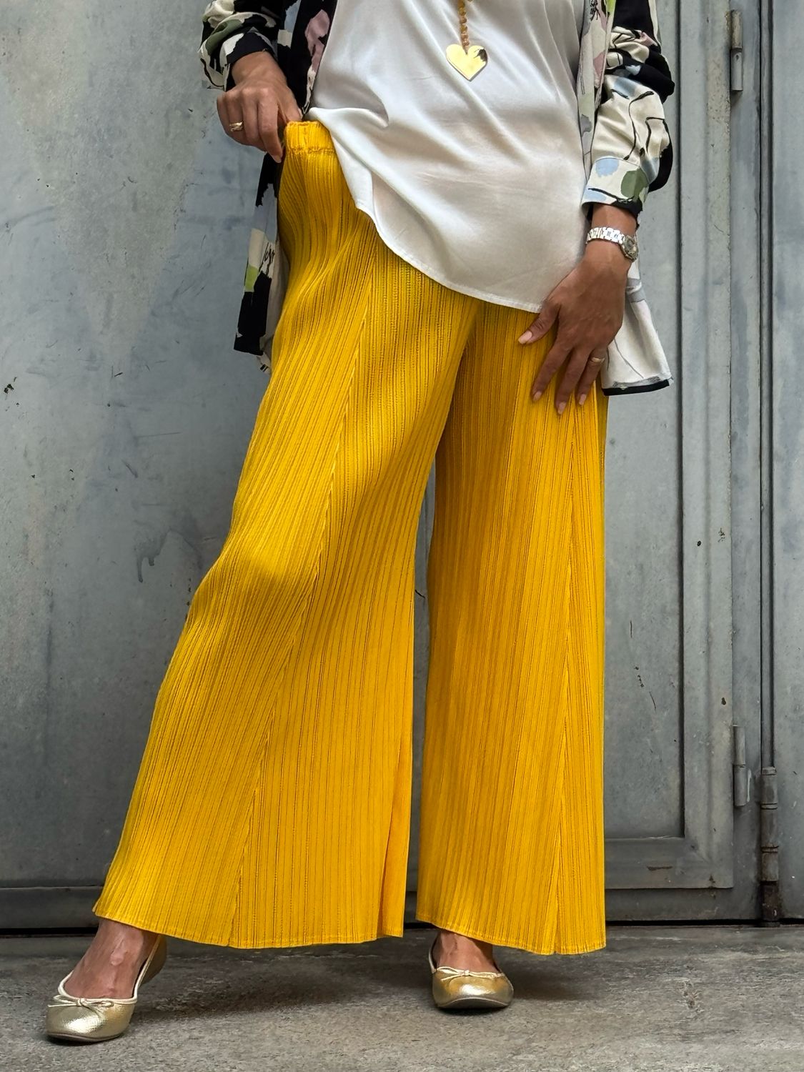 Pant Plissè Yellow
