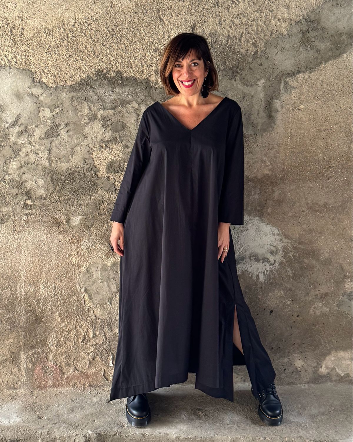 Abito Cotone Diamante scollo a V