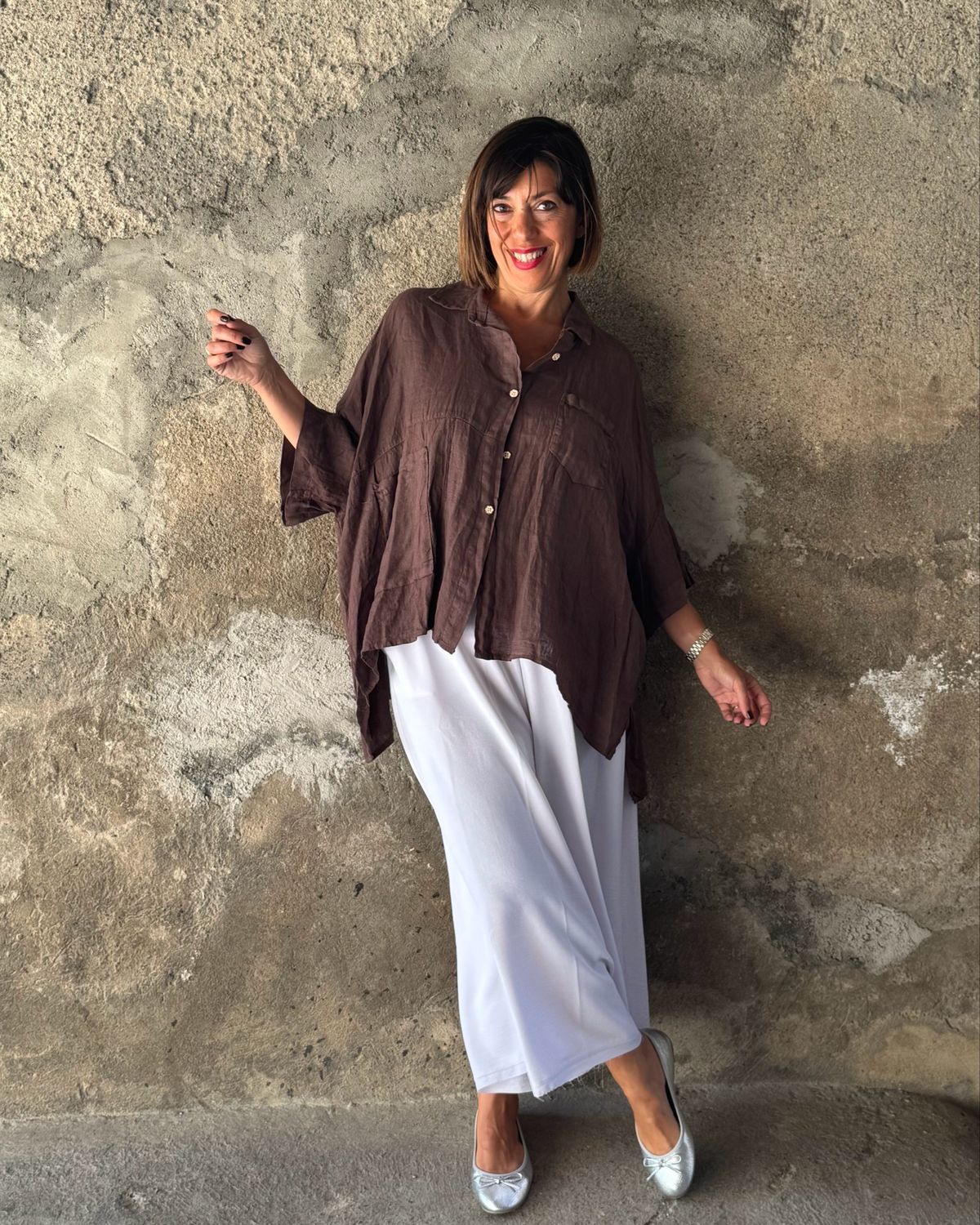 Camicia in lino Choco