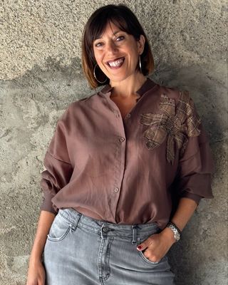 Camicia Autumn Flower moro