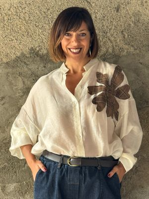 Camicia Autumn Flower avorio