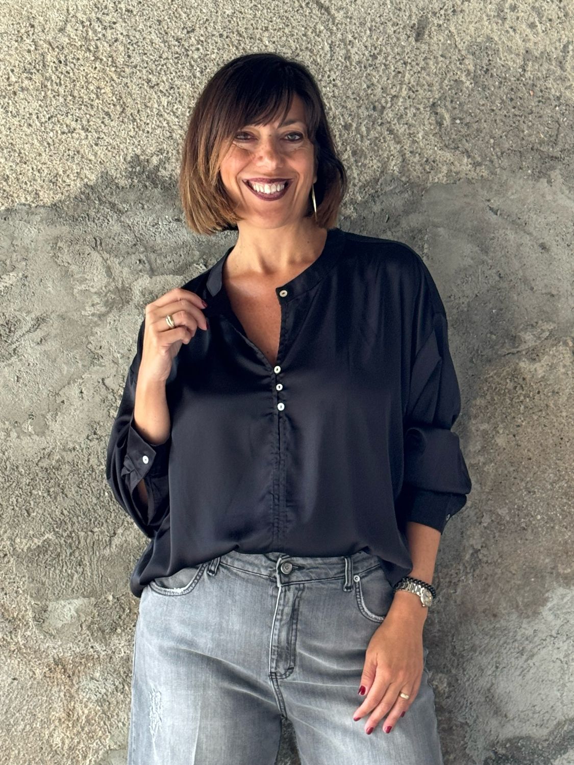 Camicia Satin nera