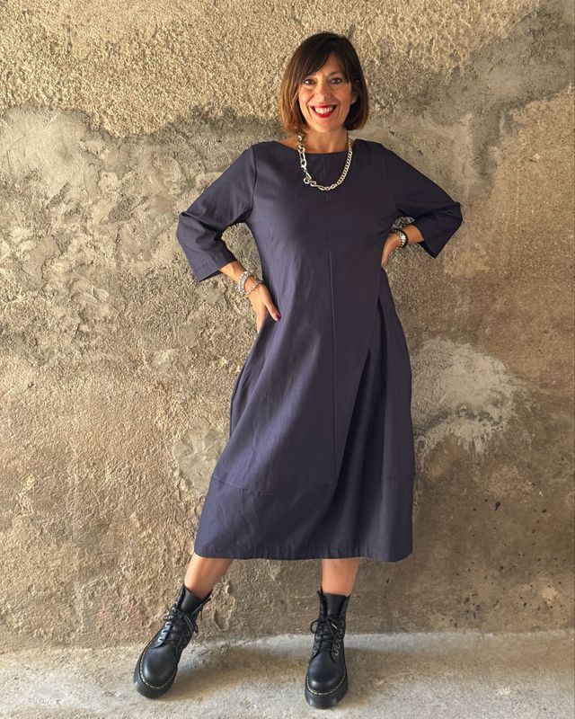 Abito bengalina color denim