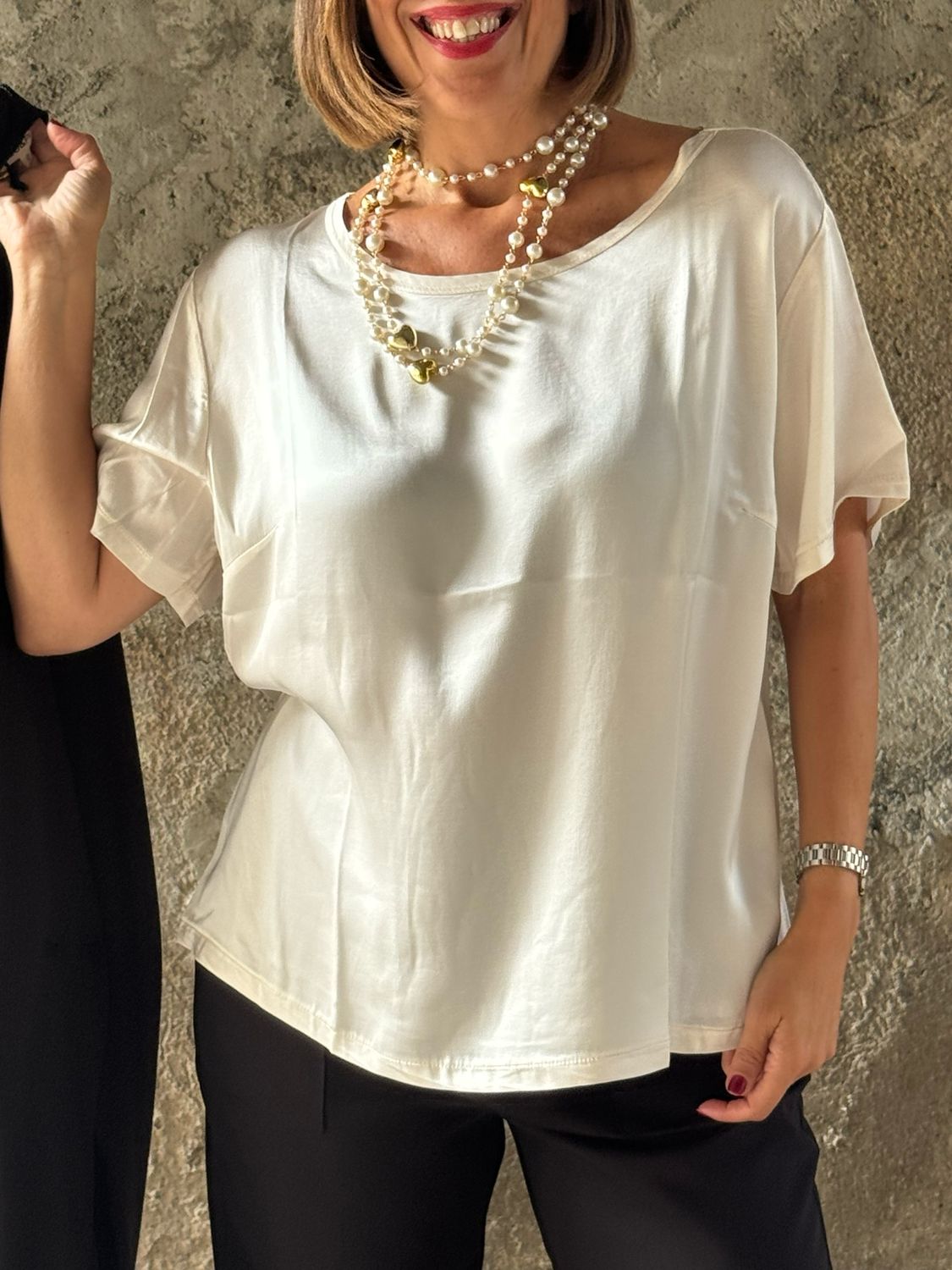 Blusa satin burro