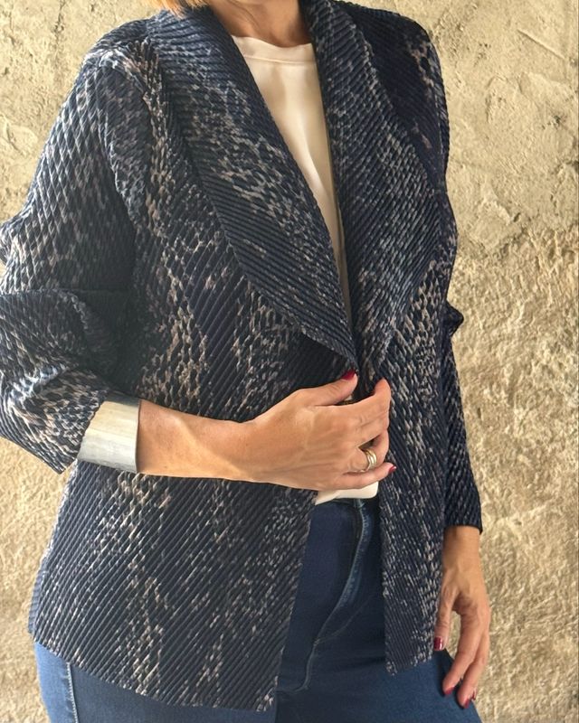 Blazer plissè denim mood