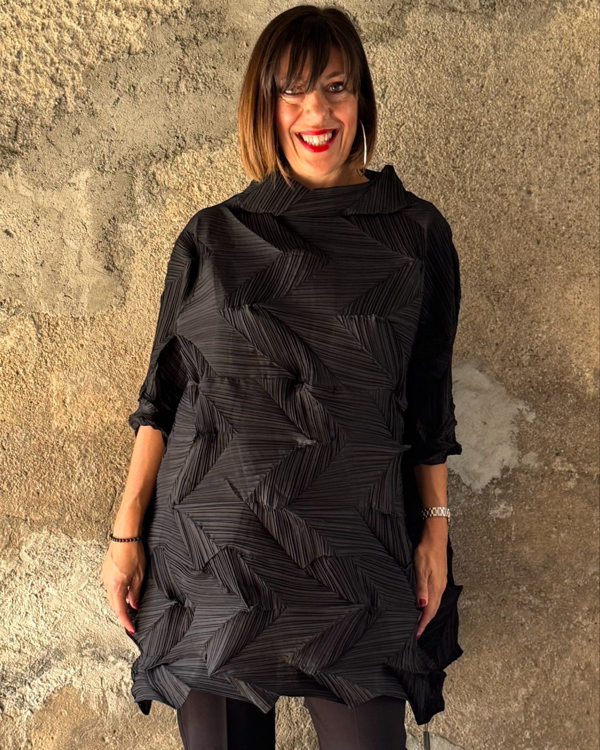 Blusa lunga trapezio - plissè