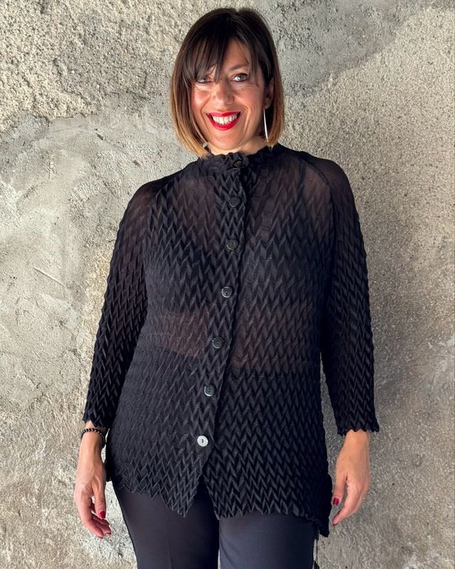 Camicia/giacca plissè spiga
