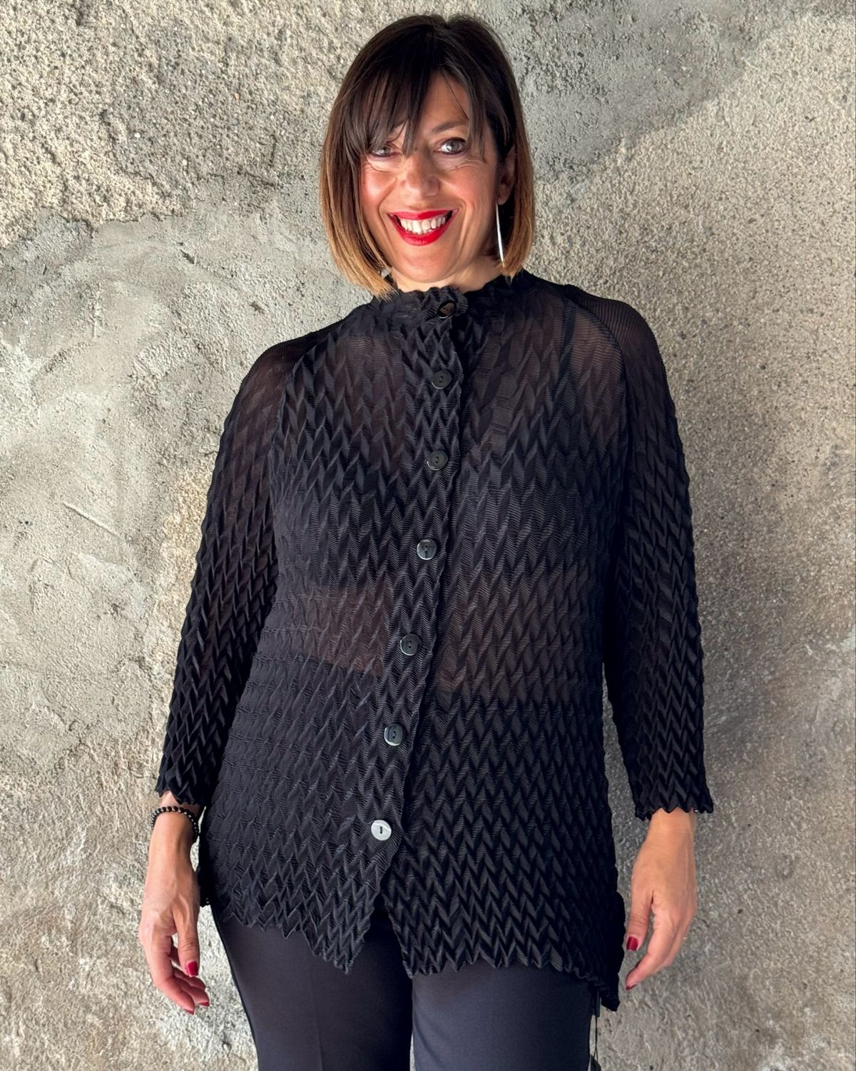 Camicia/giacca plissè spiga