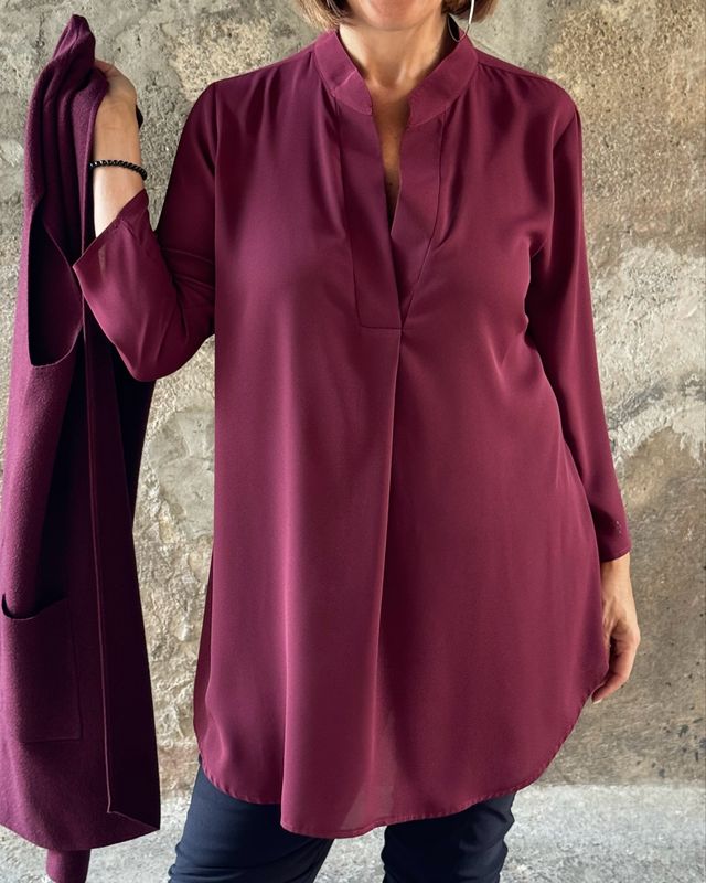 Camicia Coreana Bordeaux