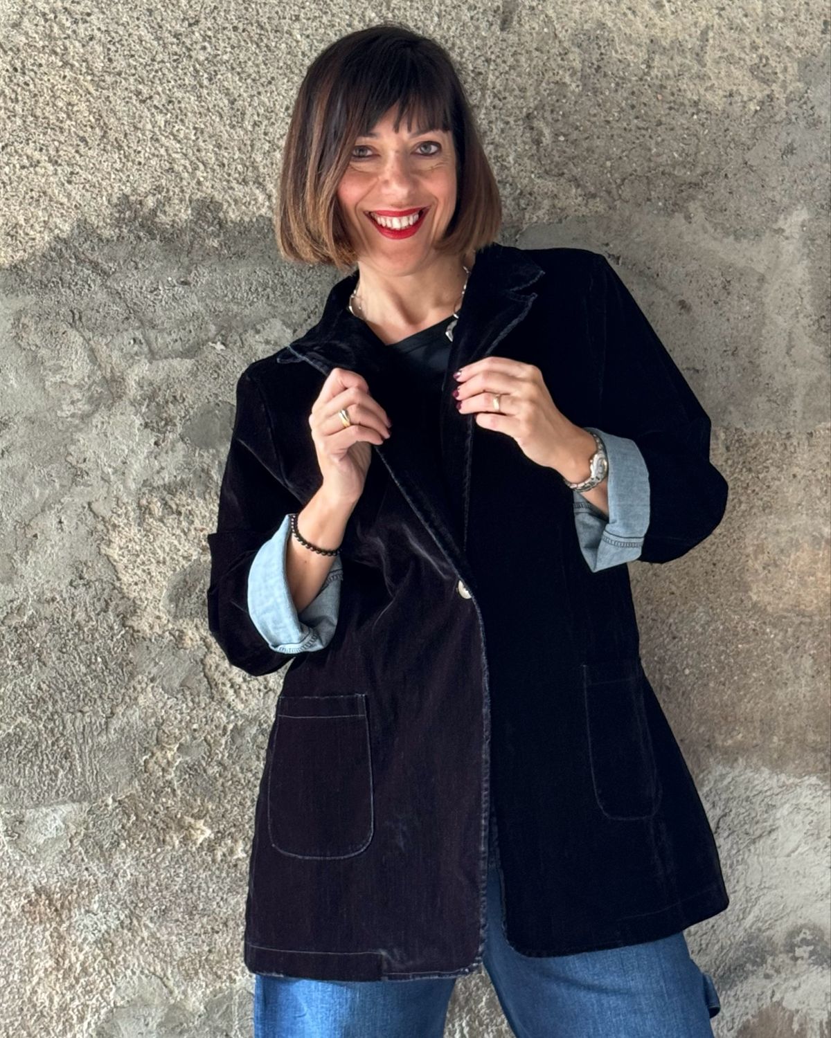 Blazer velluto Black