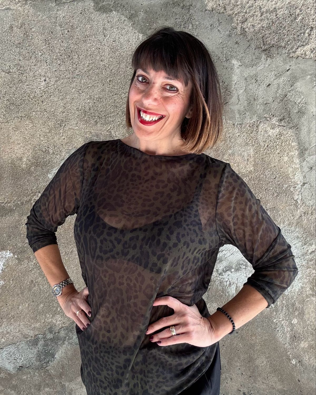 Blusa in tulle macule&#39;