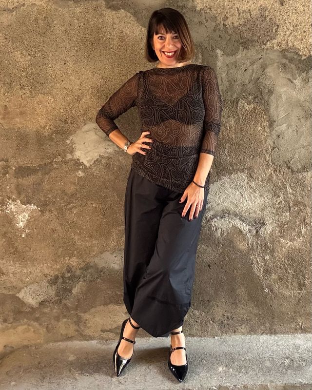 Blusa in tulle arabesque