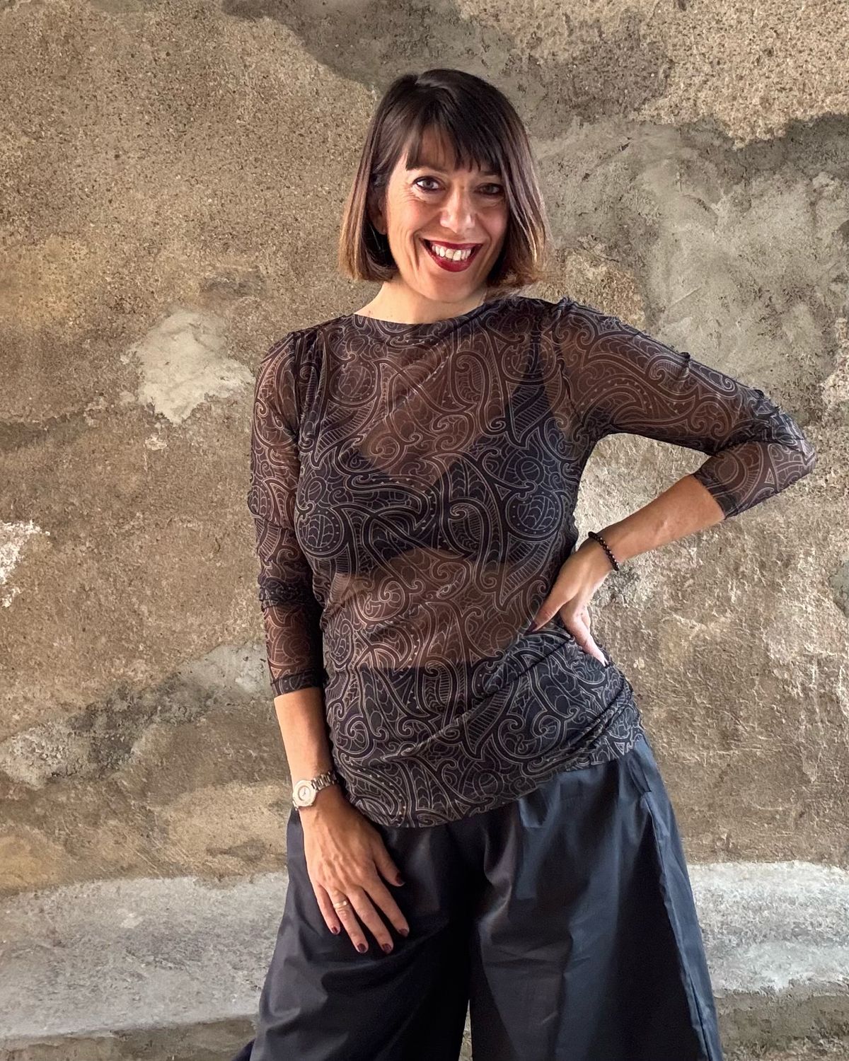 Blusa in tulle arabesque