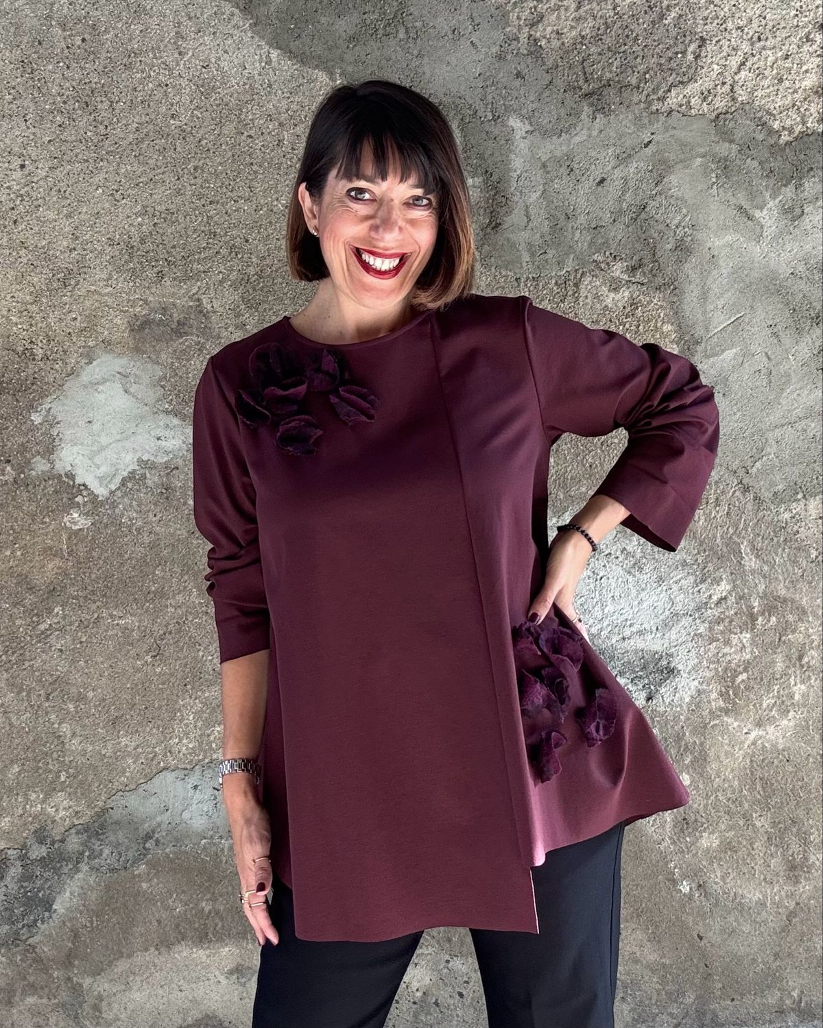 Blusa Flower vino