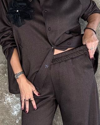 Pantalone spigato moro