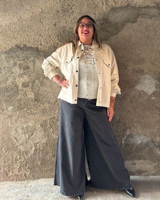Jeans gamba svasata grigio
