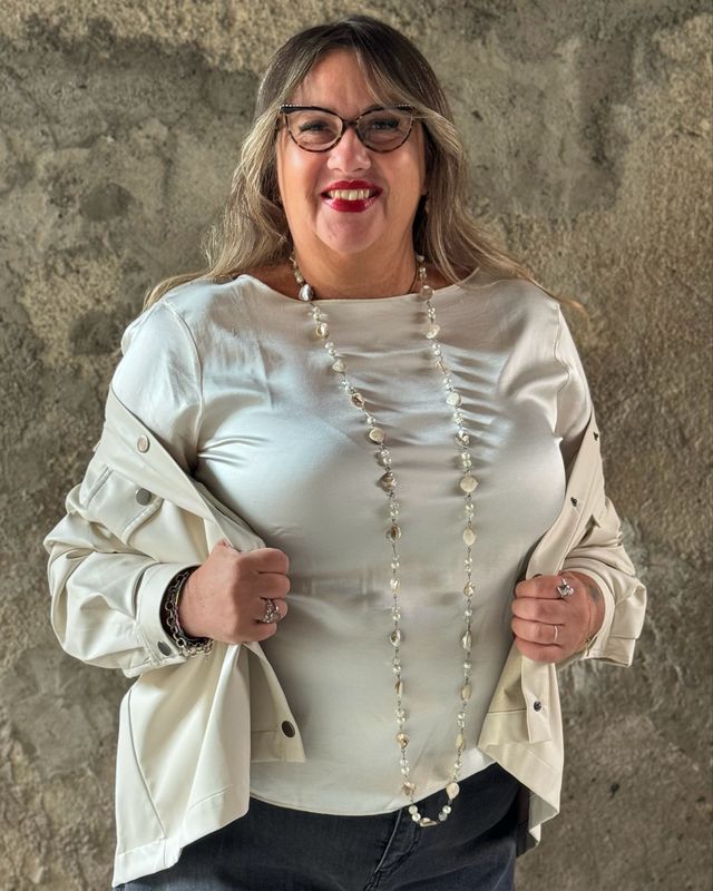 Blusa elasticizzata burro (a411)